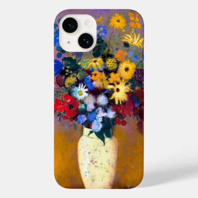 Funda De Case-Mate Para iPhone Base blanca con flores Odilon Redon (Reverso )