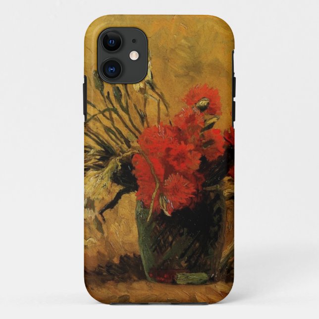 Funda De Case-Mate Para iPhone Base con claveles rojos y blancos, Van Gogh (Reverso)