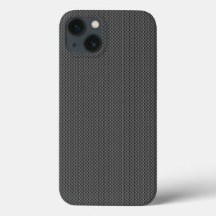 Funda Para iPhone 13 Base del patrón de fibra de carbono negro y gris