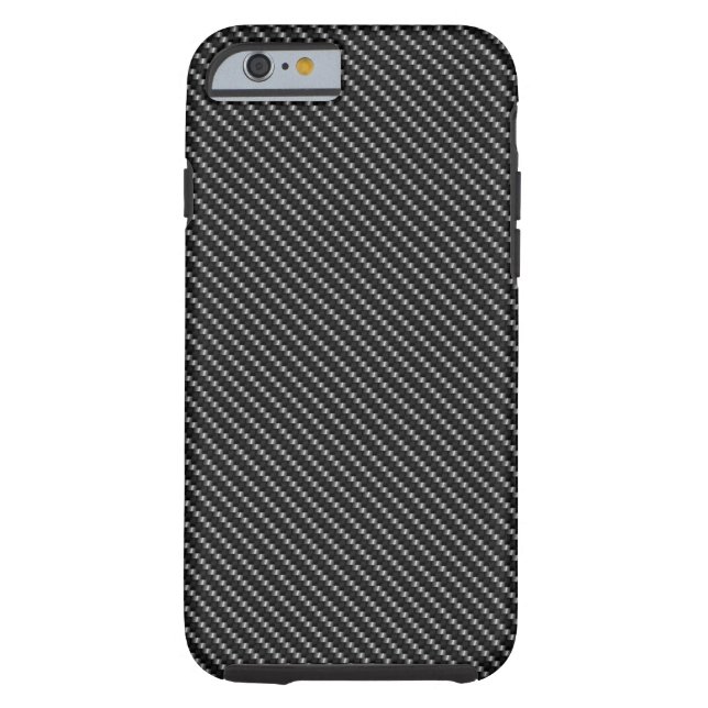 Funda De Case-Mate Para iPhone Base negra de la fibra de carbono (Reverso)