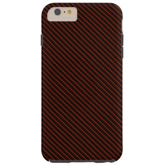 Funda Resistente Para iPhone 6 Plus Base roja y negra de la fibra