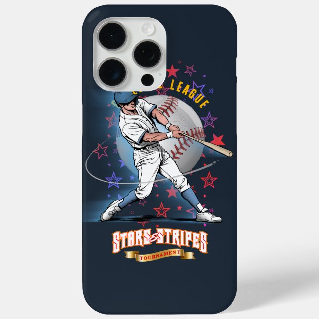 Funda De Case-Mate Para iPhone Baseball Stars & Stripes (Modo oscuro) | (Reverso )