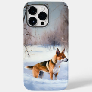 Funda Para iPhone 14 Pro Max De Case-Mate Basenji deja que nieve Navidades