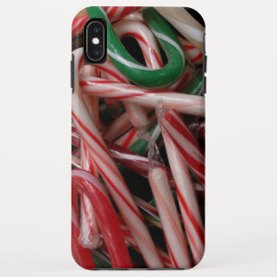 Funda Para iPhone XS Max Bastones de Caramelo Navidad Festa Blanco Verde y