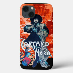 Funda Para iPhone 13 Batalla NEGRA CORSAIR/Pirata De Barcos En Rojo