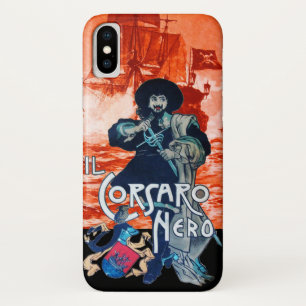 Funda Para iPhone X Batalla NEGRA CORSAIR/Pirata De Barcos En Rojo