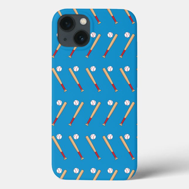 Funda De Case-Mate Para iPhone Bate de béisbol con patrón de bola (Reverso)
