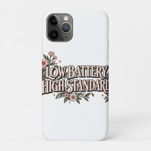 Funda Para iPhone 11 Pro Batería Baja Estándares Altos Estética Floral Dive