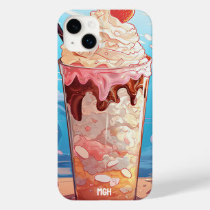 Funda Para iPhone 14 Plus De Case-Mate Batido de helado con monograma personalizado