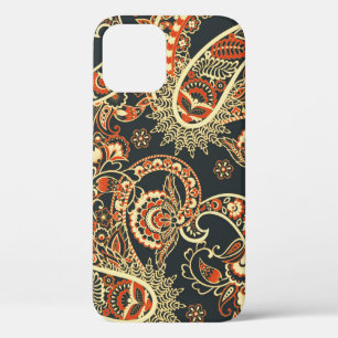 Funda Para iPhone 12 Batik Paisley: Vintage Seamless Pattern.
