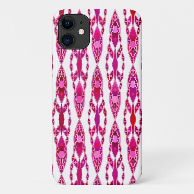 Funda De Case-Mate Para iPhone Batik Tribal - Burqundy y Rosa Fuchsia (Reverso)