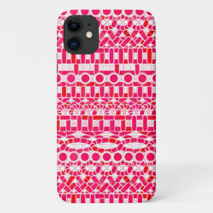 Funda Para iPhone 11 Batik tribal - rojo intenso, granate y blanco