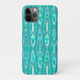 Funda Para iPhone 11 Pro Batik Tribal - Turquesa y Aquamarina