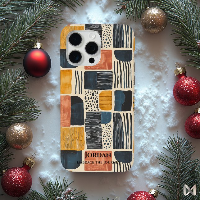 Funda De Case-Mate Para iPhone Batik zambiano moderno: patrones abstractos terros (Subido por el creador)