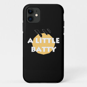 Funda Para iPhone 11 Bats and Moon Halloween, una pequeña frase diverti