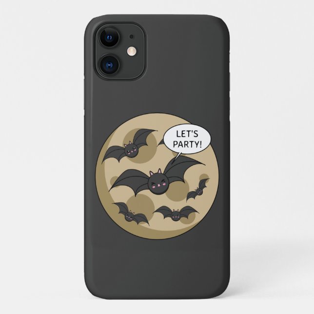 Funda De Case-Mate Para iPhone Bats con Fiesta en plena luna (Reverso)