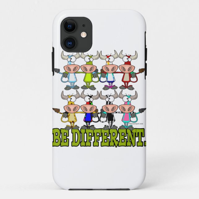 Funda De Case-Mate Para iPhone BE DIFERENTES vacas graciosas (Reverso)
