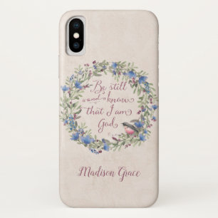 Funda Para iPhone X Be Still and Know - Psalm nombre personalizado 46: