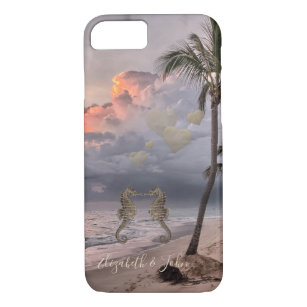 Funda Para iPhone 8/7 Beach,Caballos De Mar Amanecer En El Amor -Persona