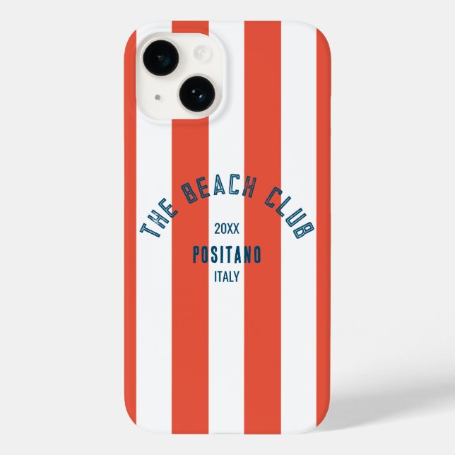 Funda De Case-Mate Para iPhone Beach Club Escudo Red Cabana Stripe (Reverso )