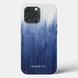 Funda Para iPhone 13 Pro Beach Coastal Modern Blue n White Shibori Tie Dye 