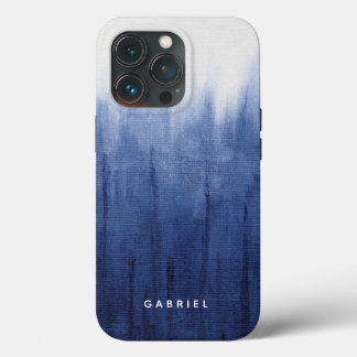 Funda Para iPhone 13 Pro Beach Coastal Modern Blue n White Shibori Tie Dye