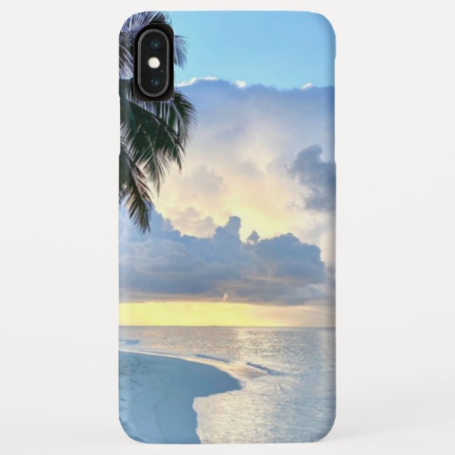 Funda De Case-Mate Para iPhone Beach Sunset ocean sand palmtree Maldives Miami (Reverso)