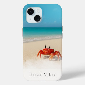 Funda Para iPhone 15 Beach Vibes - iPhone 15 Funda 1 cangrejo