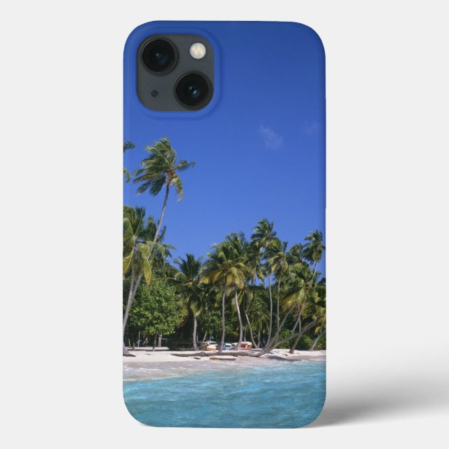 Funda De Case-Mate Para iPhone Beach with palm trees, Maldives (Reverso)