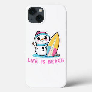 Funda Para iPhone 13 Beachy Snowman Vibes