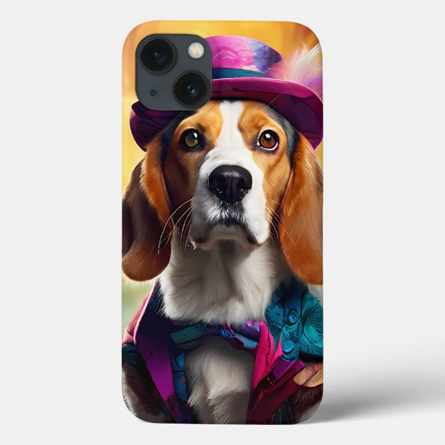Funda De Case-Mate Para iPhone Beagle en traje vibrante (Reverso)