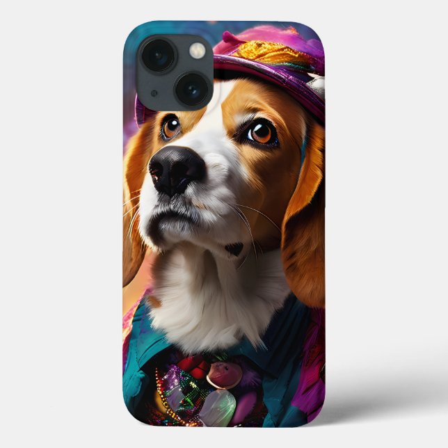 Funda De Case-Mate Para iPhone Beagle en un Gorra rosado (Reverso)