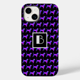 Funda Para iPhone 14 De Case-Mate Beagle Hound Dog Rosa Blu Silhouette Mono Negro