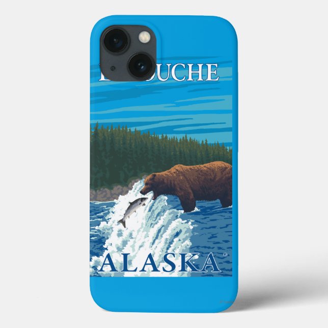 Funda De Case-Mate Para iPhone Bear Fishing in River - Latouche, Alaska (Reverso)