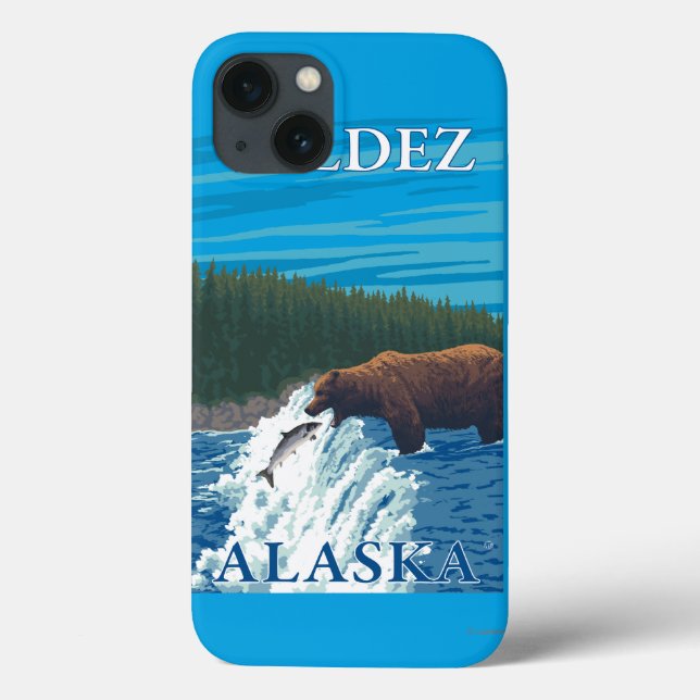 Funda De Case-Mate Para iPhone Bear Fishing in River - Valdez, Alaska (Reverso)