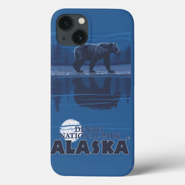 Funda De Case-Mate Para iPhone Bear in Moonlight - Denali National Park, Alaska (Reverso)