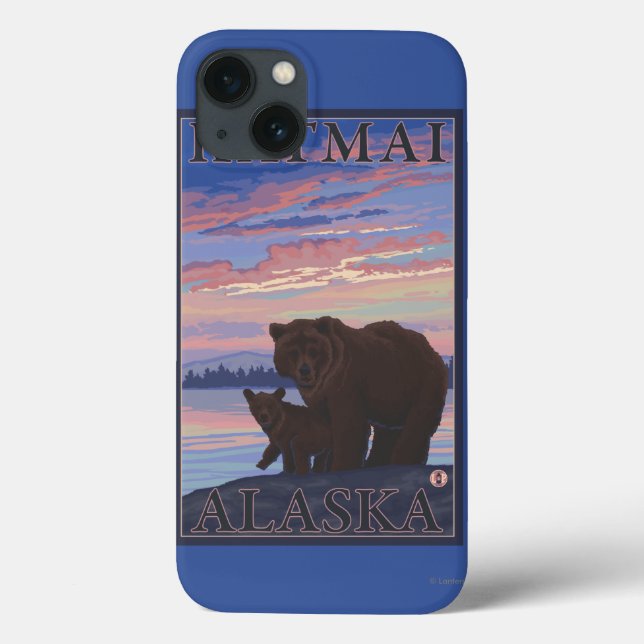 Funda De Case-Mate Para iPhone Bear y Club - Katmai, Alaska (Reverso)