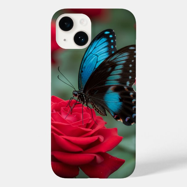 Funda De Case-Mate Para iPhone Beautiful Butterfly Red Roses - Stunning (Reverso )