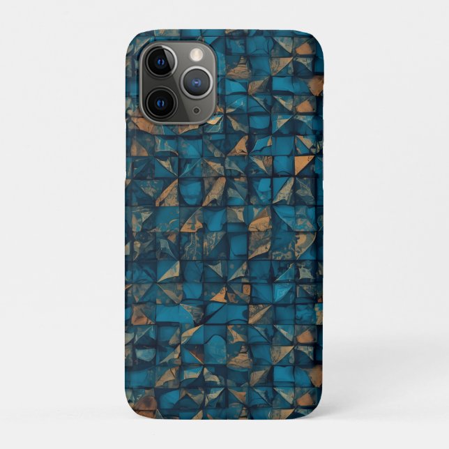 Funda De Case-Mate Para iPhone Beautiful Patchwork "Look" in Dark Teal (Reverso)