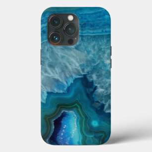 Funda Para iPhone 13 Pro Beautiful Teal Blue Agate Stone OtterBox iPhone Ca