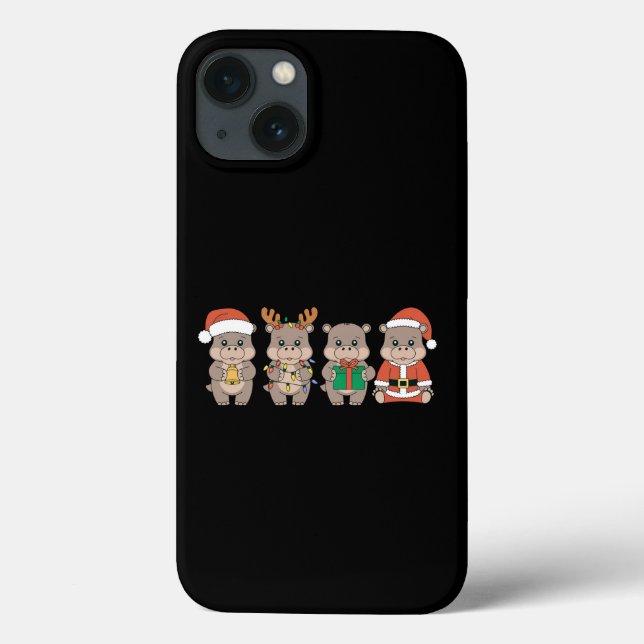 Funda De Case-Mate Para iPhone Bebé Hipopótamo Moo Deng Navidad (Reverso)