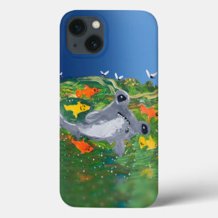 Funda Para iPhone 13 Bebé tiburón "Arte de niños"