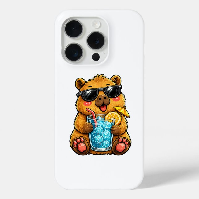 Funda De Case-Mate Para iPhone Bebida de capibara genial (Reverso )