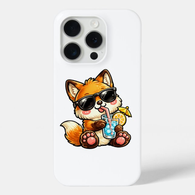 Funda De Case-Mate Para iPhone Bebida de zorro genial (Reverso )