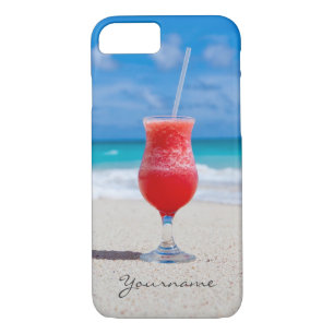 Funda Para iPhone 8/7 Bebida en la playa personalizado monograma estuche