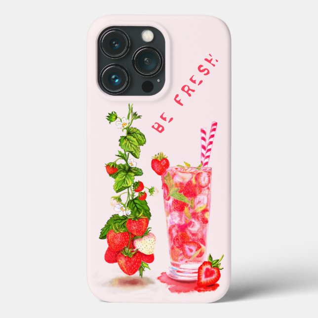 Funda De Case-Mate Para iPhone Bebida Guay de jugo de fresa (Reverso )