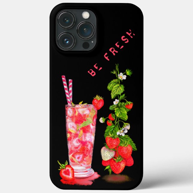 Funda De Case-Mate Para iPhone Bebida Guay de jugo de fresa (Reverso )