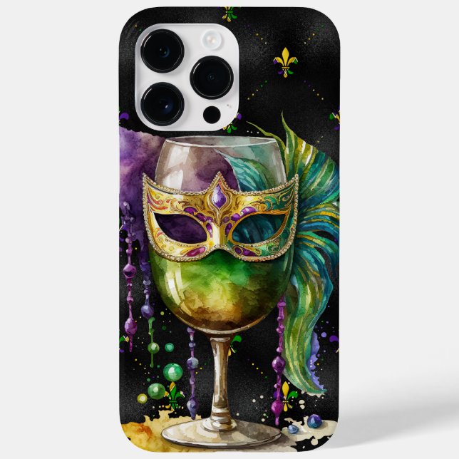 FUNDA DE Case-Mate PARA iPhone BEBIDAS DEL FESTIVAL PURPLE GREEN GOLD MARDI GRAS (Reverso)