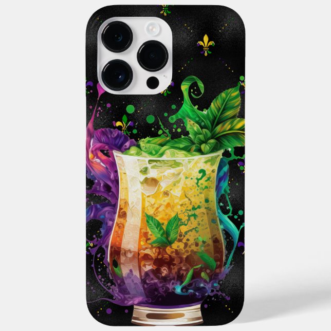 FUNDA DE Case-Mate PARA iPhone BEBIDAS DEL FESTIVAL PURPLE GREEN GOLD MARDI GRAS (Reverso)