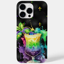 FUNDA PARA iPhone 14 PRO MAX DE Case-Mate BEBIDAS DEL FESTIVAL PURPLE GREEN GOLD MARDI GRAS